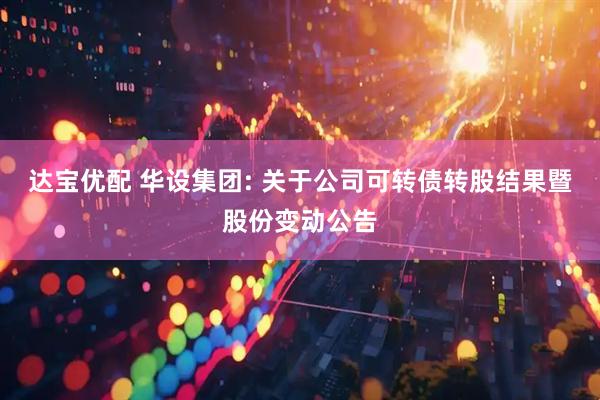 达宝优配 华设集团: 关于公司可转债转股结果暨股份变动公告