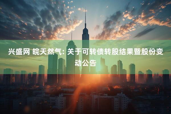 兴盛网 皖天然气: 关于可转债转股结果暨股份变动公告