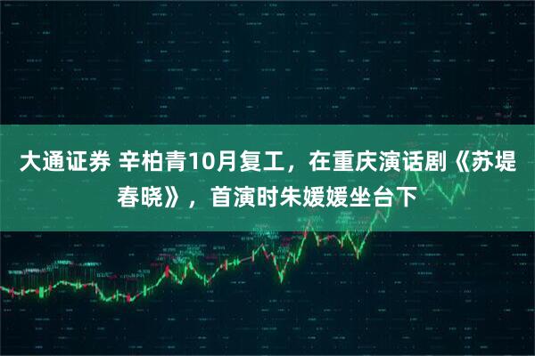 大通证券 辛柏青10月复工，在重庆演话剧《苏堤春晓》，首演时朱媛媛坐台下